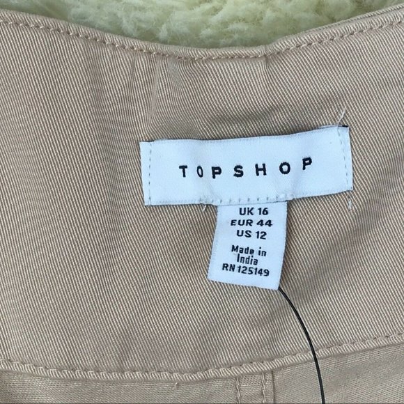 NWT Topshop Utility Stretch Twill Tie Belt Shorts - Picture 6 of 12
